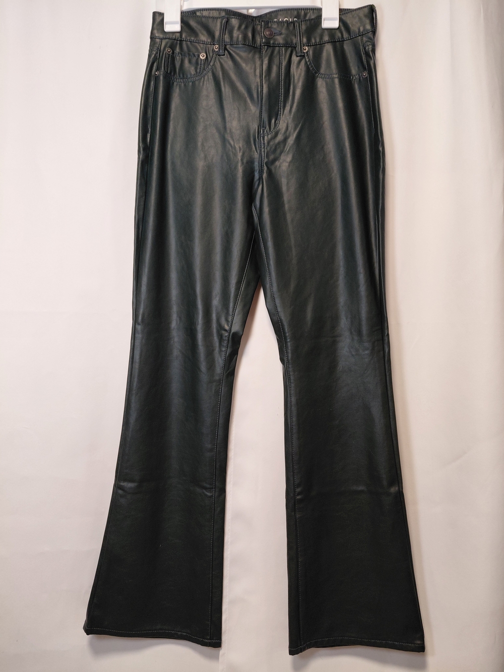 American Eagle Outfitters Black Faux Leather Flare Pants